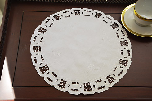 White color Dynasty Round Doilies 14" Round. 12 pieces